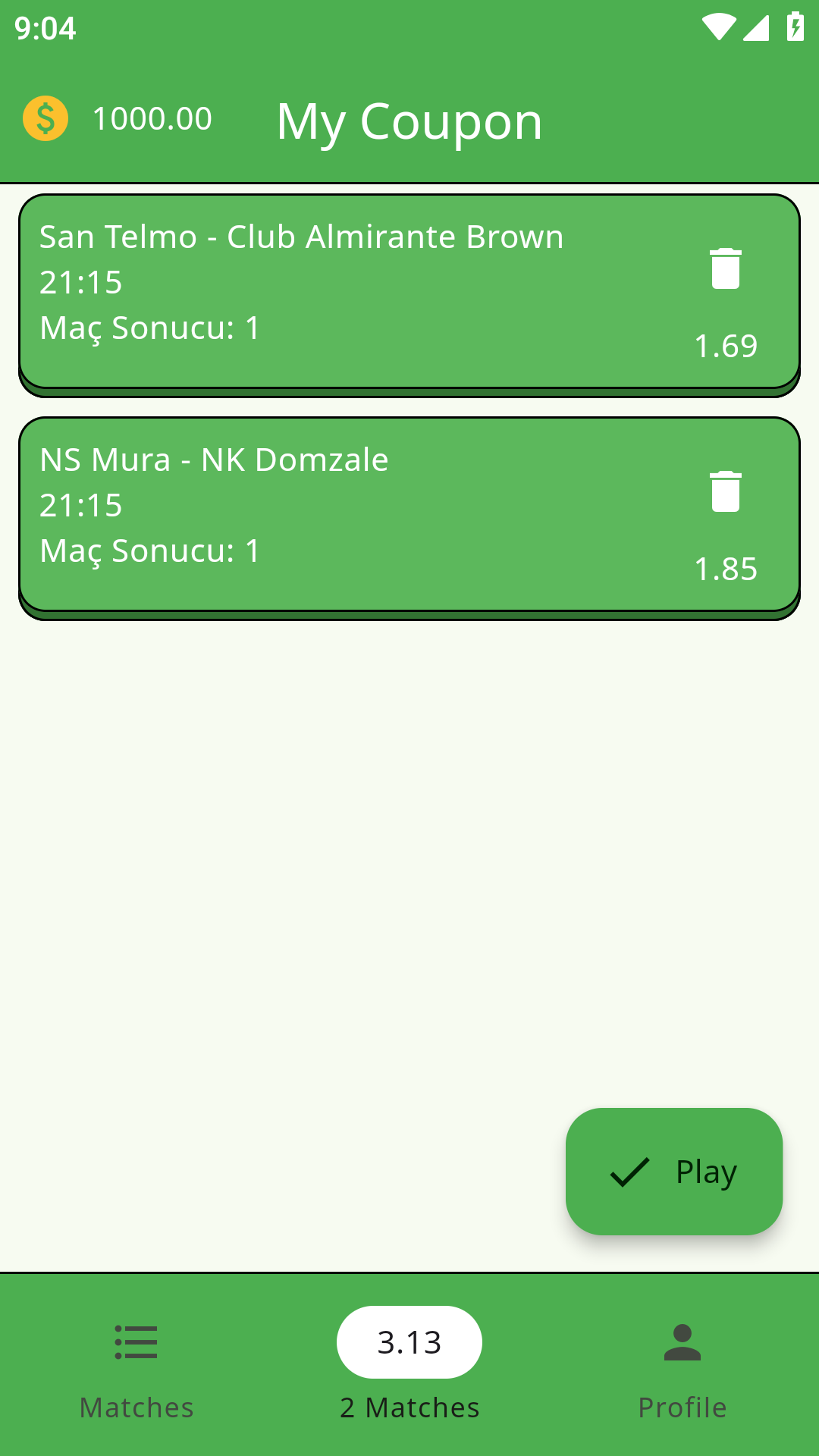 Sonuçlar ve Puan Ekranı